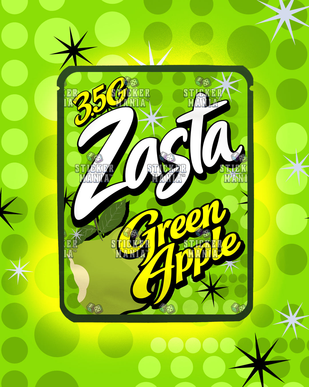 Zasta Green Apple | Pre-Made Sticker Bag | 3.5g