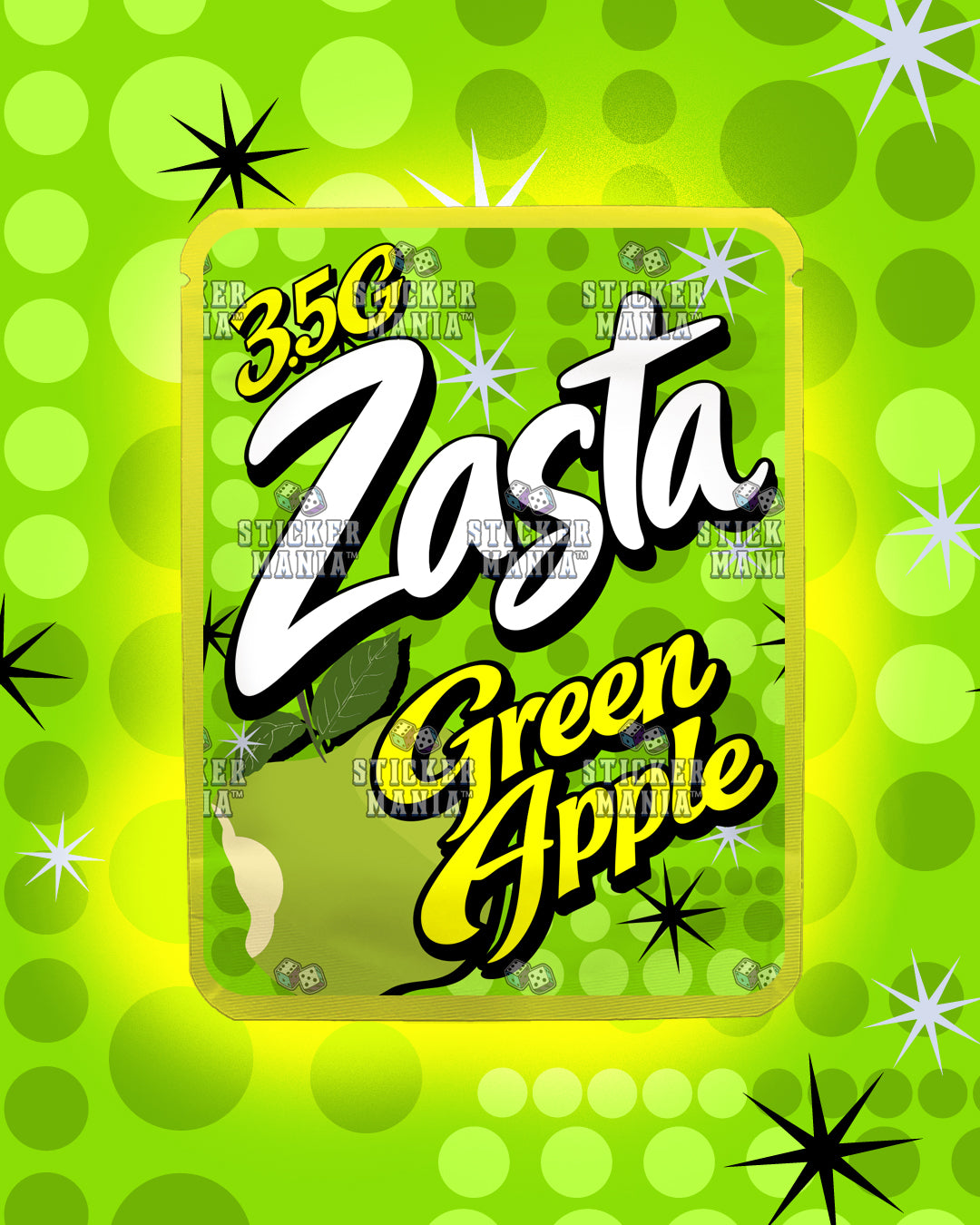 Zasta Green Apple | Pre-Made Sticker Bag | 3.5g
