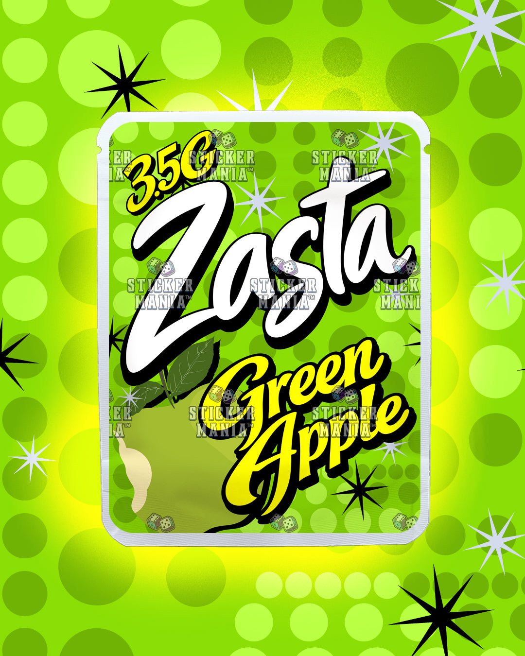 Zasta Green Apple | Pre-Made Sticker Bag | 3.5g