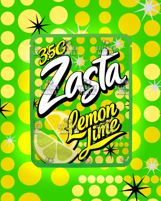 Zasta Lemon Lime | Pre-Made Sticker Bag | 3.5g