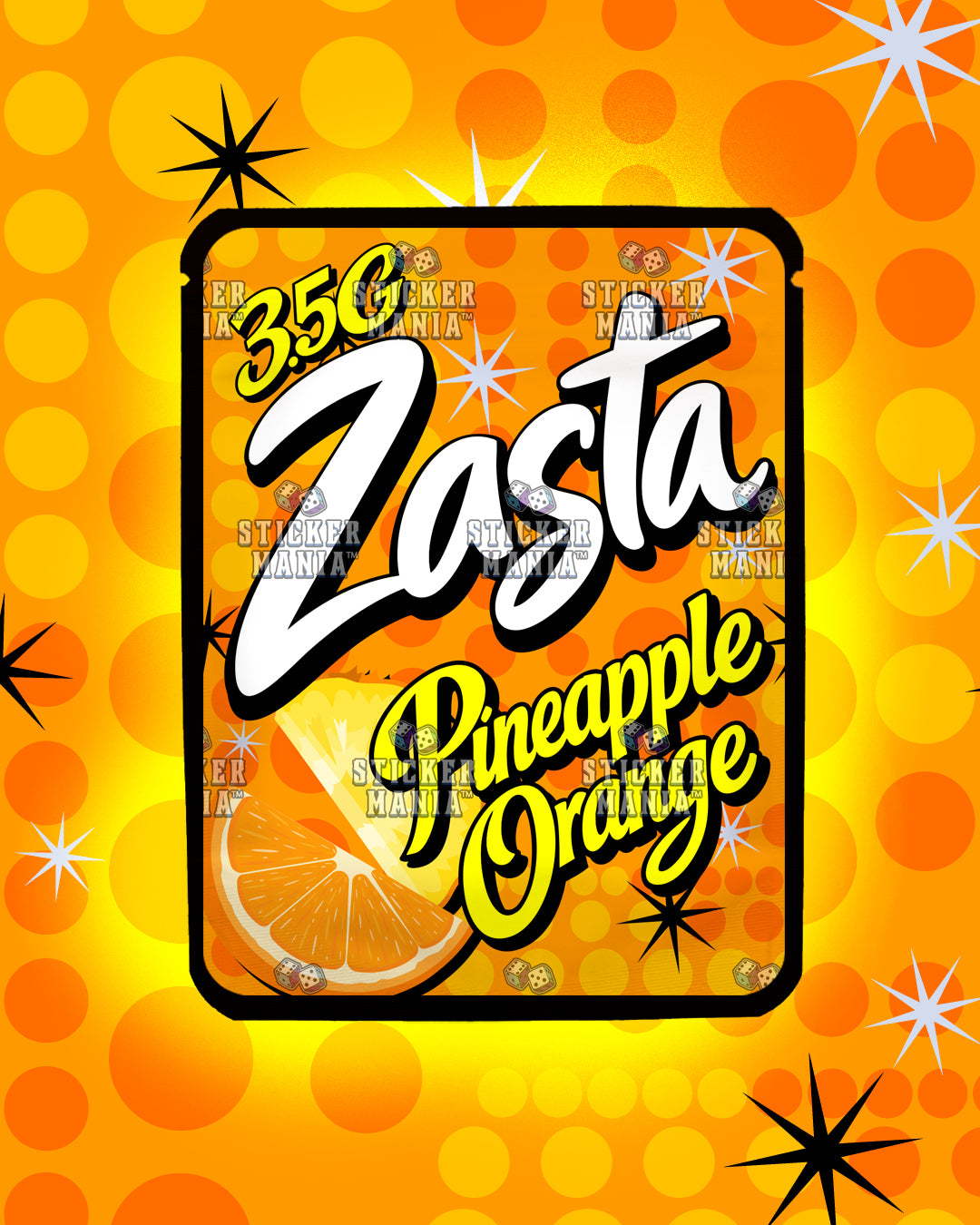 Zasta Pineapple Orange | Pre-Made Sticker Bag | 3.5g