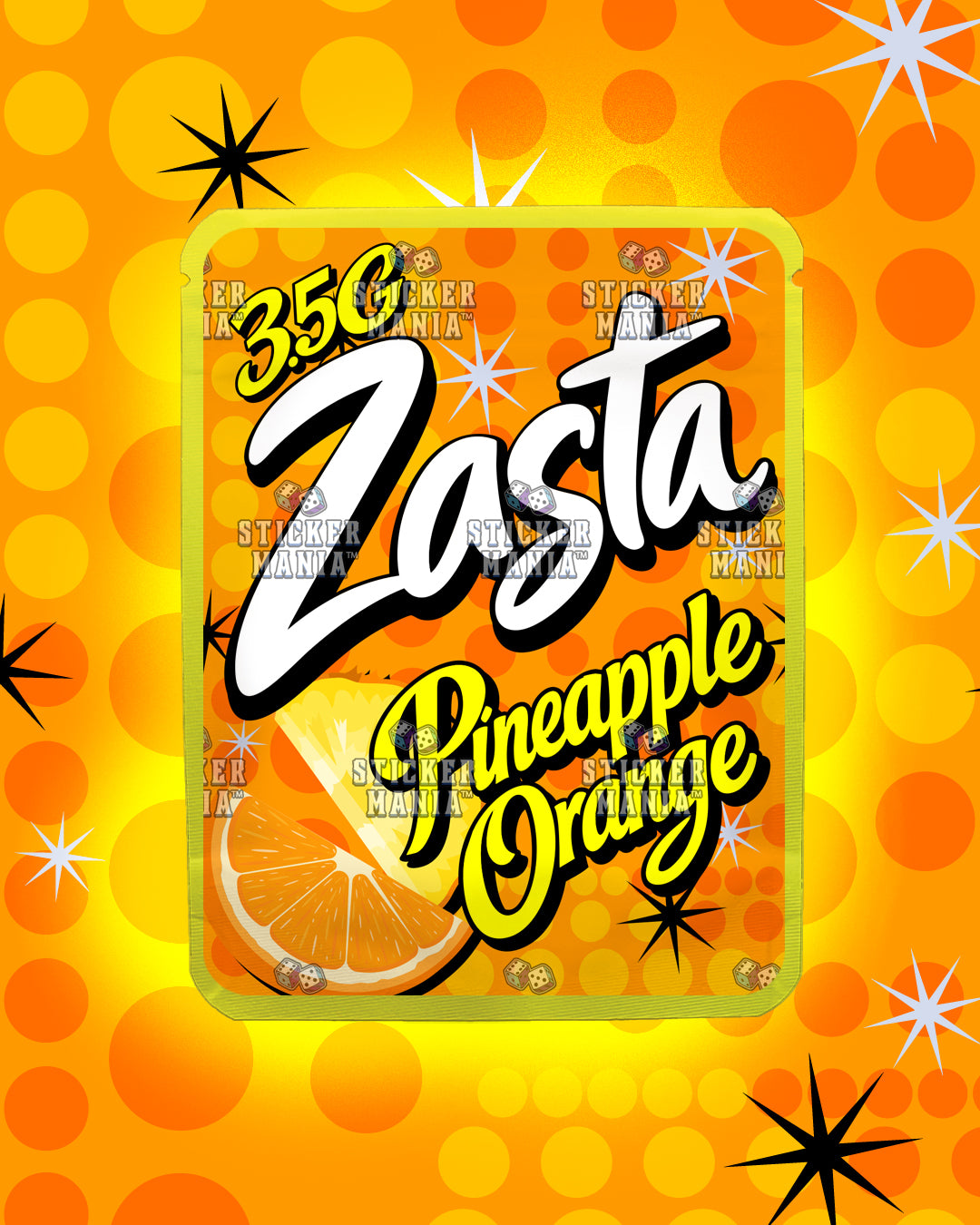 Zasta Pineapple Orange | Pre-Made Sticker Bag | 3.5g