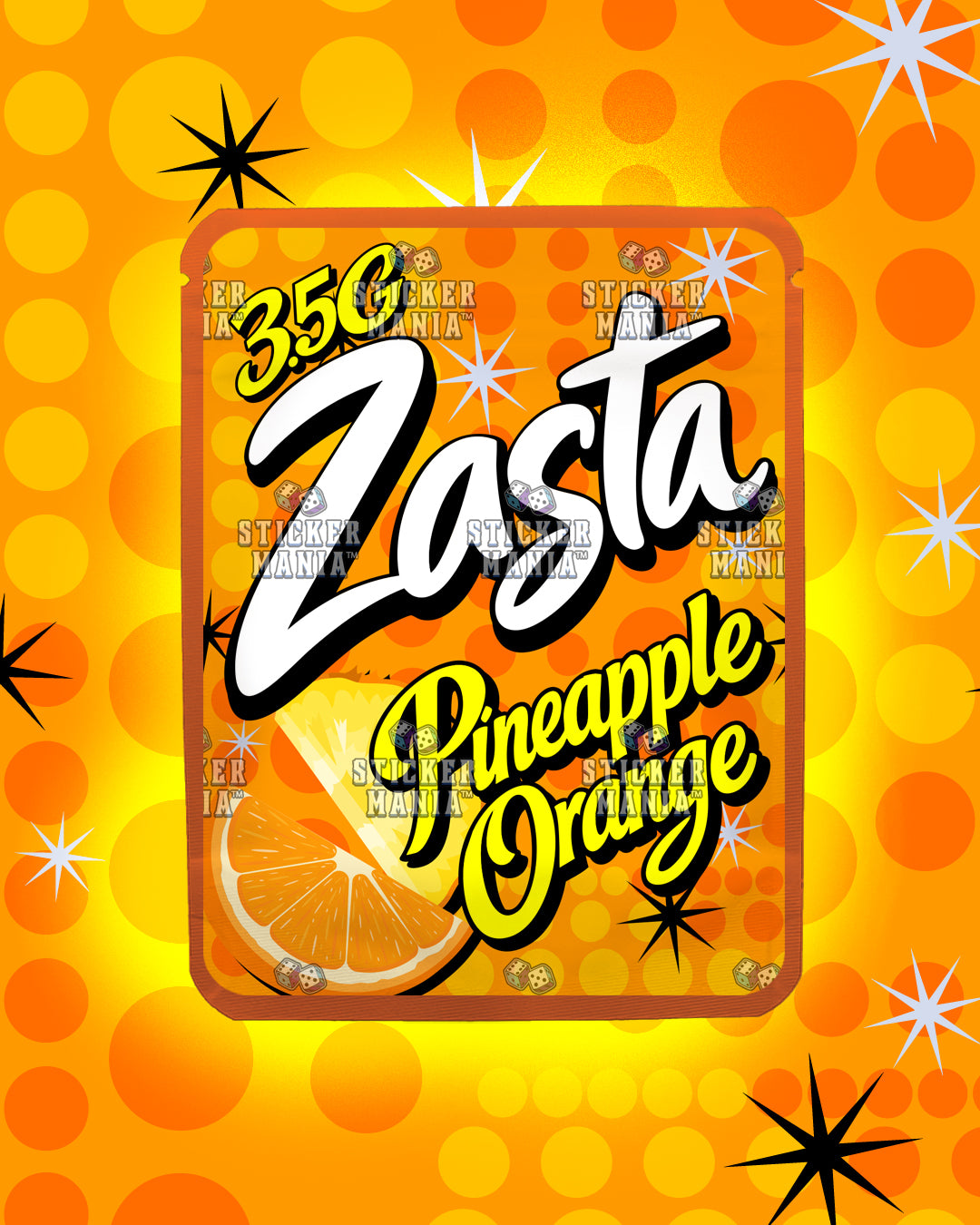 Zasta Pineapple Orange | Pre-Made Sticker Bag | 3.5g