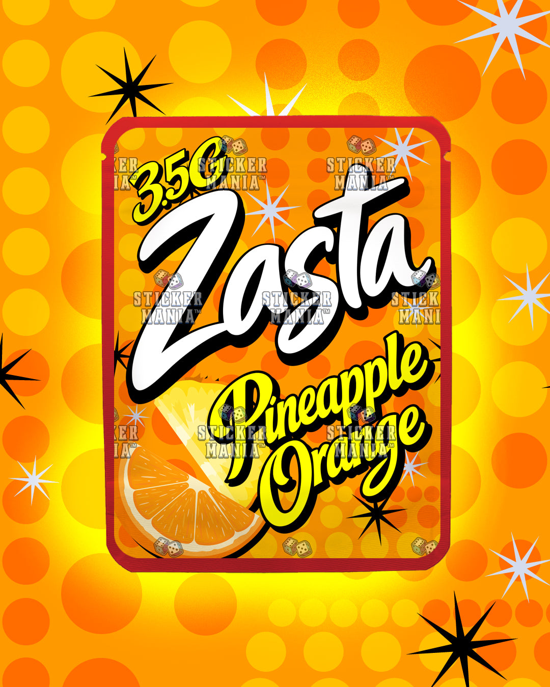 Zasta Pineapple Orange | Pre-Made Sticker Bag | 3.5g