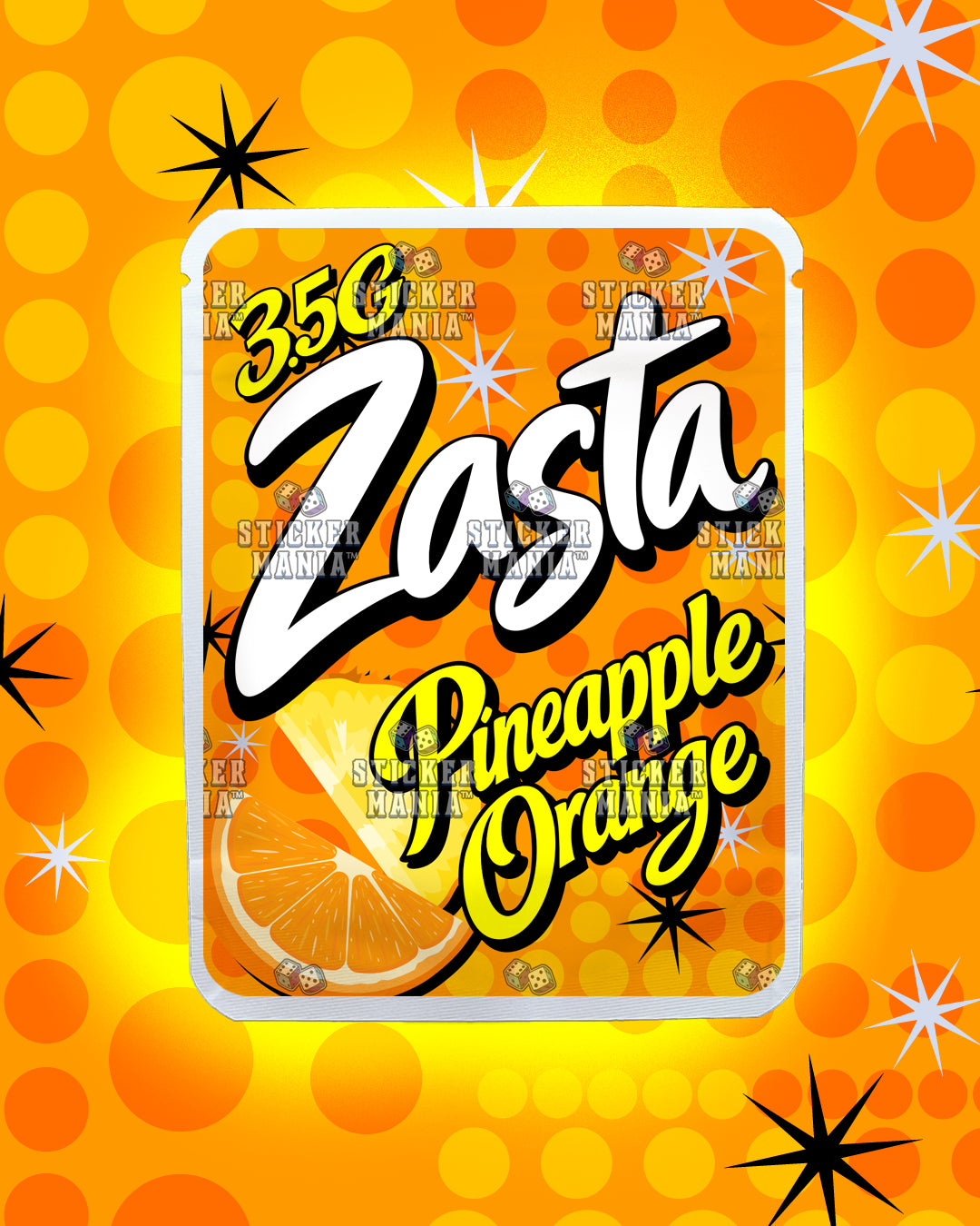 Zasta Pineapple Orange | Pre-Made Sticker Bag | 3.5g