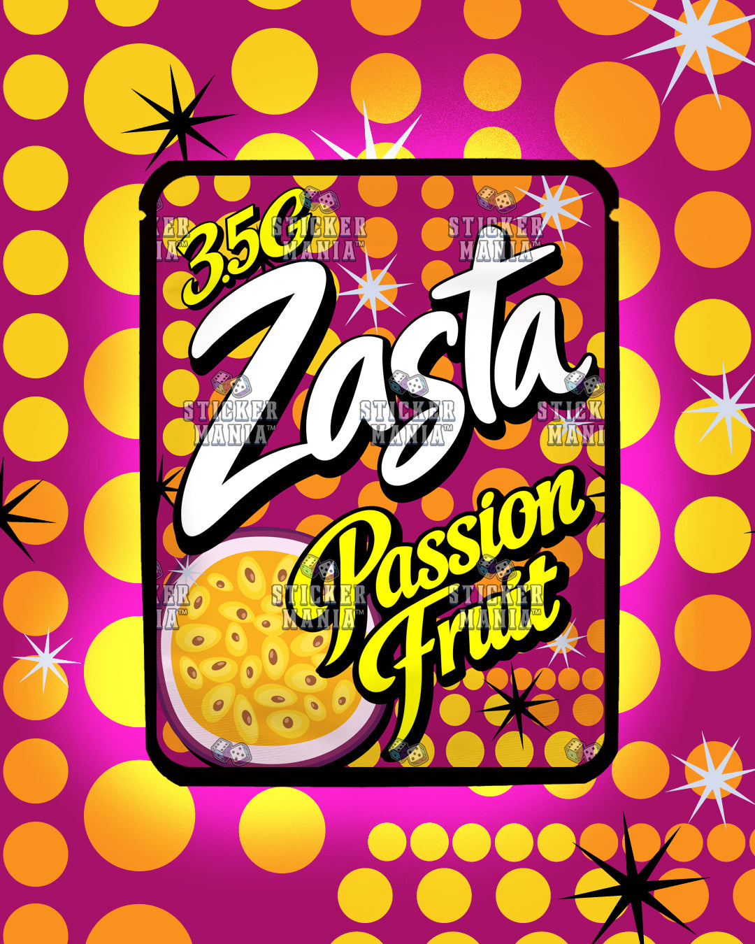 Zasta Passion Fruit | Pre-Made Sticker Bag | 3.5g