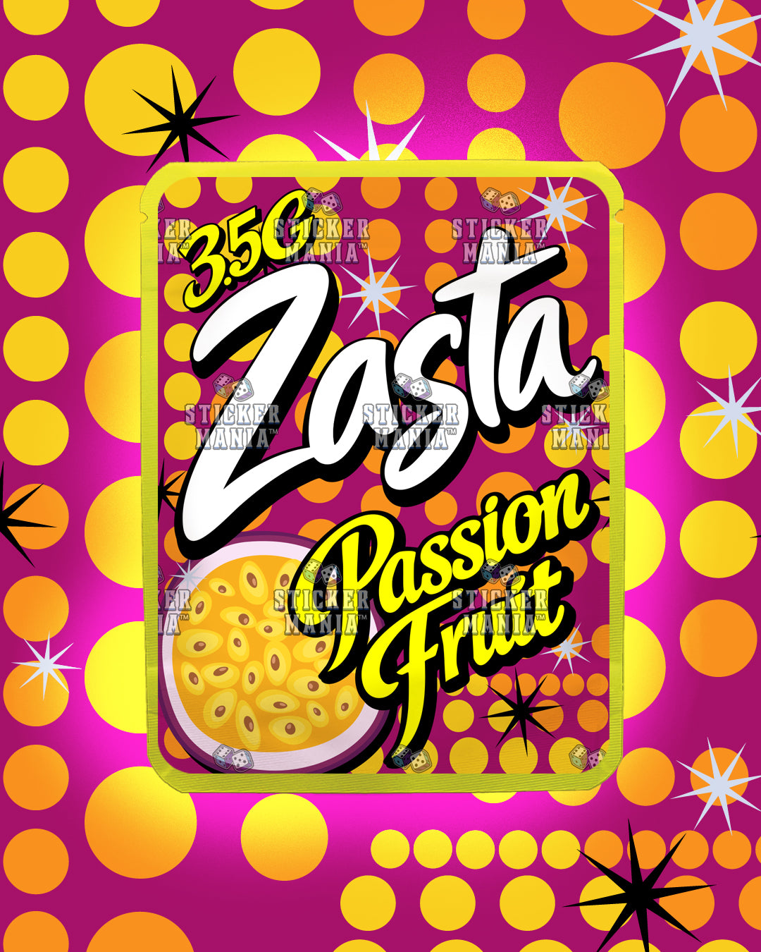 Zasta Passion Fruit | Pre-Made Sticker Bag | 3.5g
