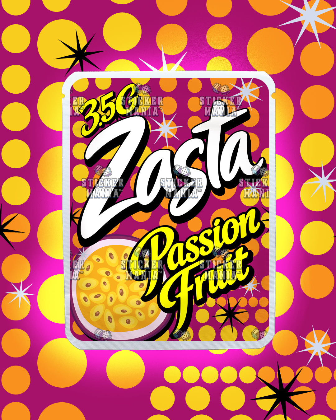 Zasta Passion Fruit | Pre-Made Sticker Bag | 3.5g