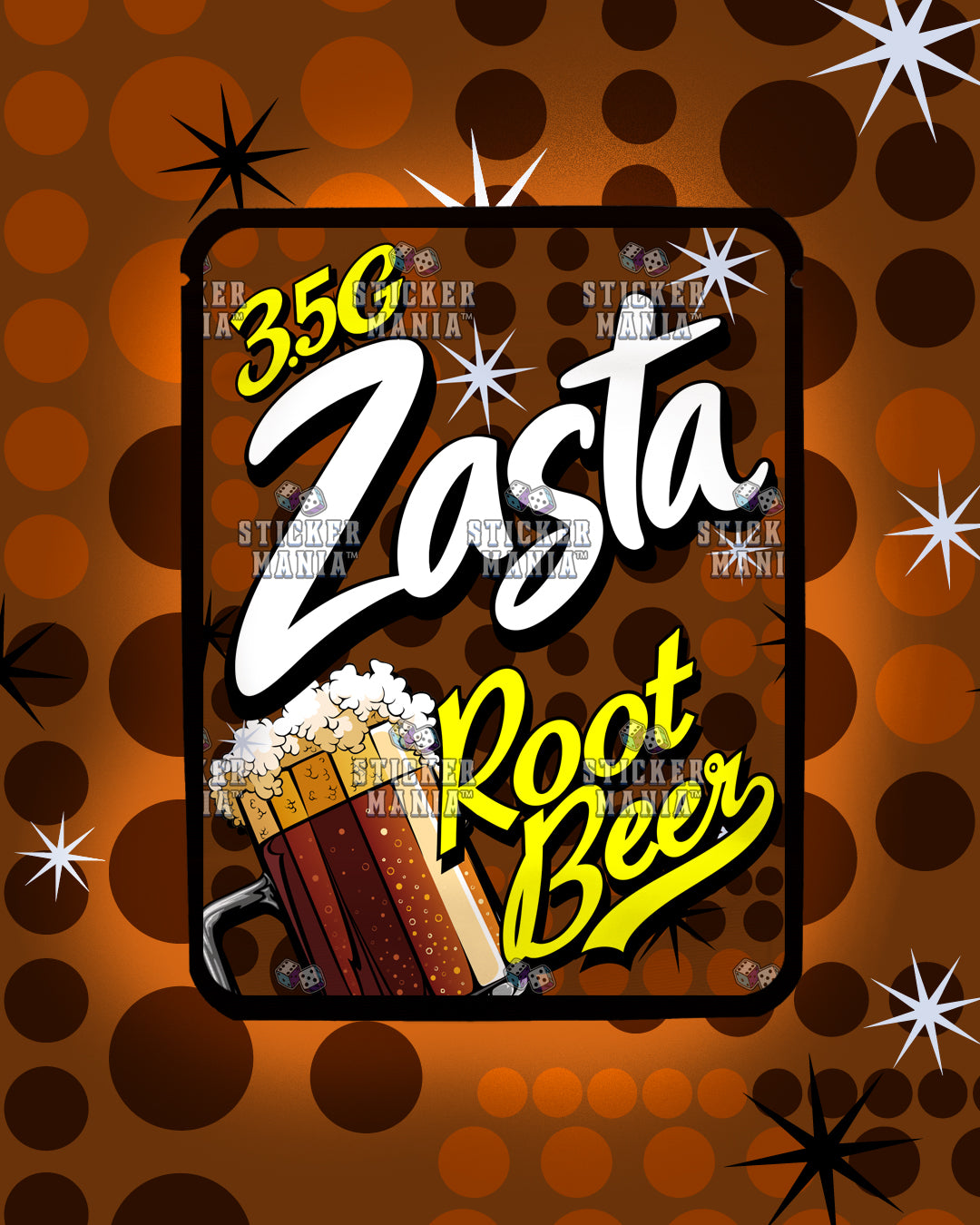 Zasta Root Beer | Pre-Made Sticker Bag | 3.5g