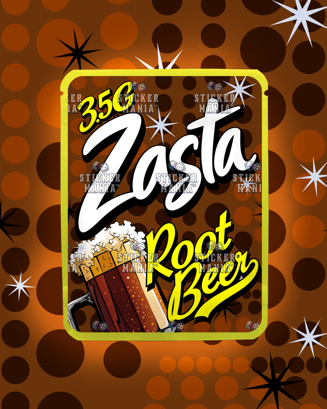 Zasta Root Beer | Pre-Made Sticker Bag | 3.5g