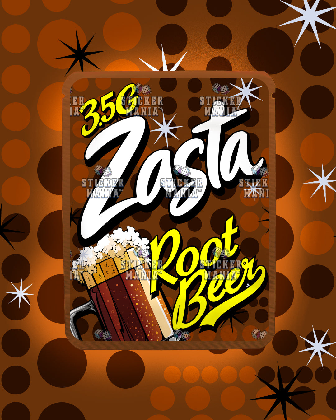 Zasta Root Beer | Pre-Made Sticker Bag | 3.5g