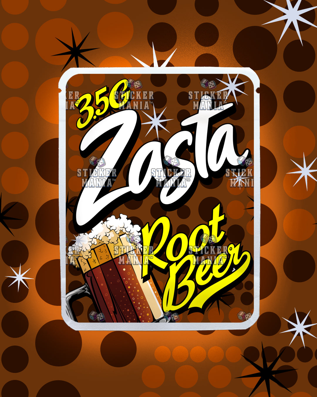Zasta Root Beer | Pre-Made Sticker Bag | 3.5g