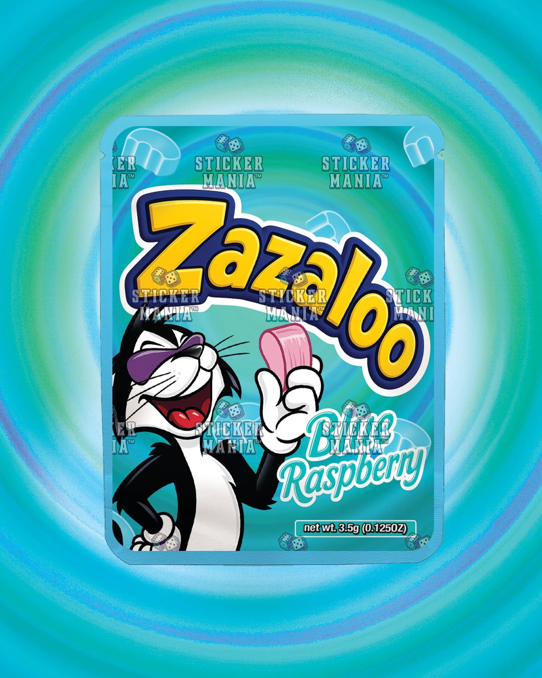 Zazaloo Blue Raspberry | Pre-Made Sticker Bag | 3.5g