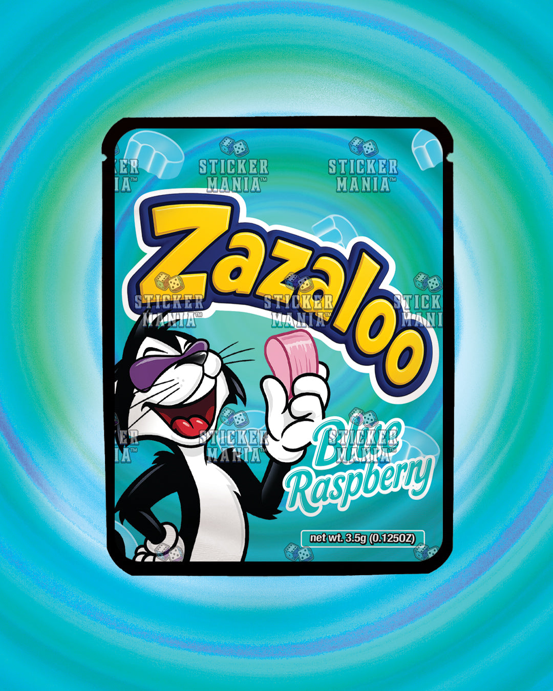 Zazaloo Blue Raspberry | Pre-Made Sticker Bag | 3.5g
