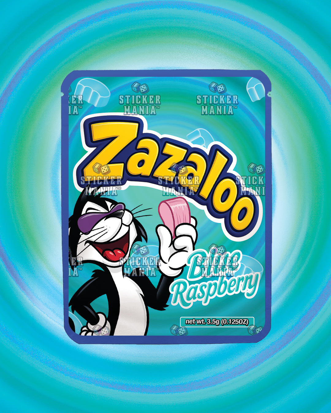 Zazaloo Blue Raspberry | Pre-Made Sticker Bag | 3.5g