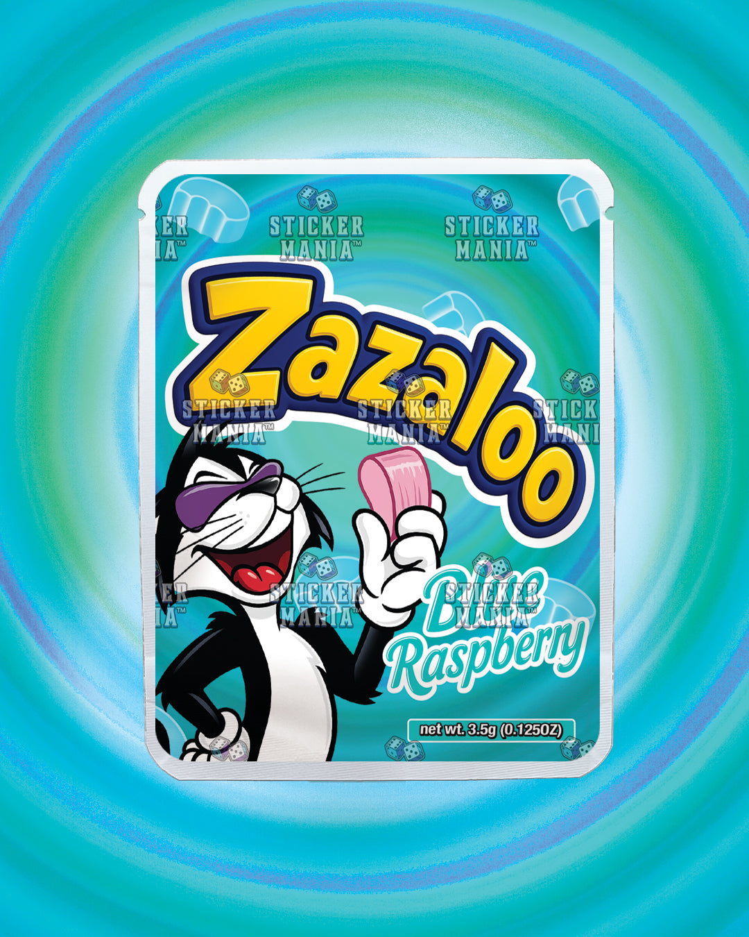 Zazaloo Blue Raspberry | Pre-Made Sticker Bag | 3.5g
