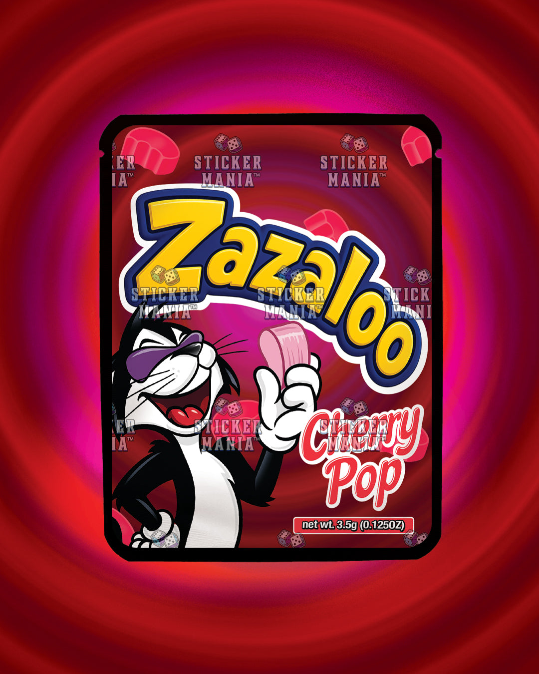 Zazaloo Cherry Pop | Pre-Made Sticker Bag | 3.5g