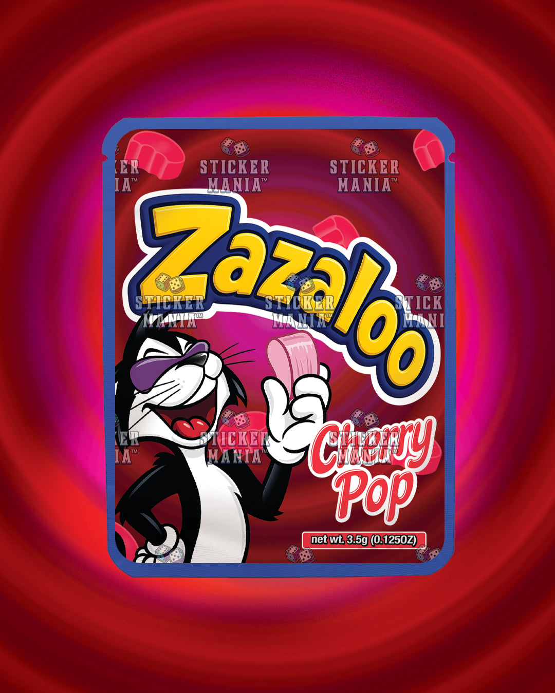 Zazaloo Cherry Pop | Pre-Made Sticker Bag | 3.5g