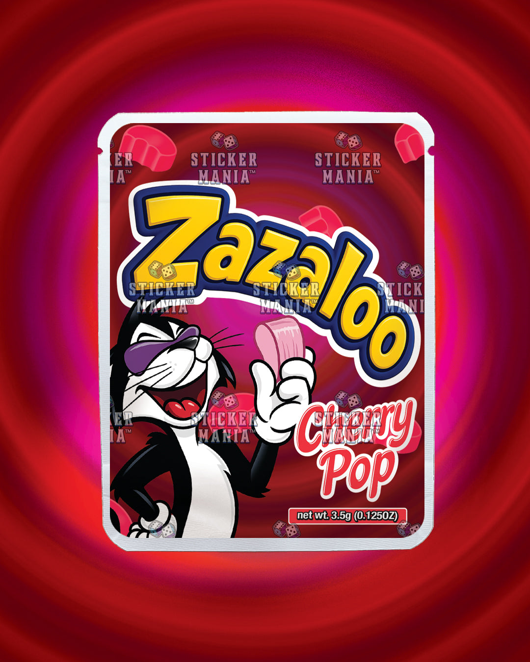 Zazaloo Cherry Pop | Pre-Made Sticker Bag | 3.5g