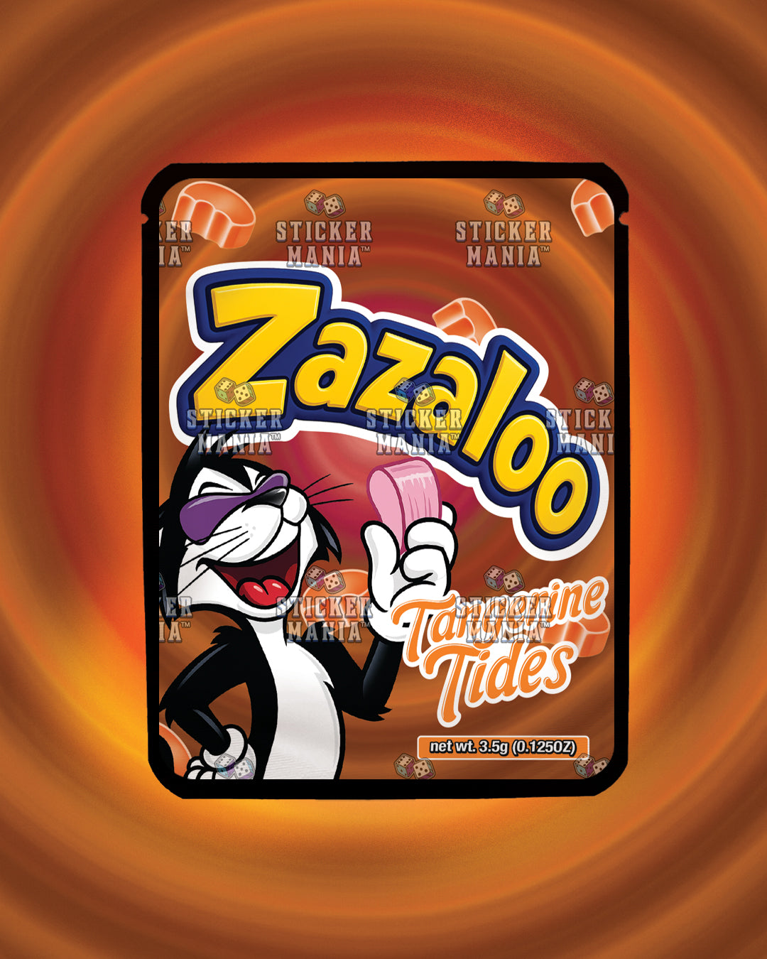 Zazaloo Tangerine Tides | Pre-Made Sticker Bag | 3.5g