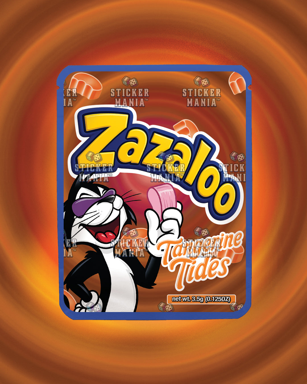 Zazaloo Tangerine Tides | Pre-Made Sticker Bag | 3.5g
