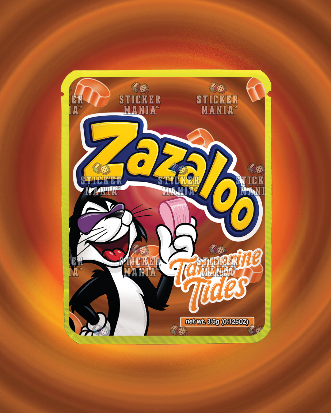 Zazaloo Tangerine Tides | Pre-Made Sticker Bag | 3.5g