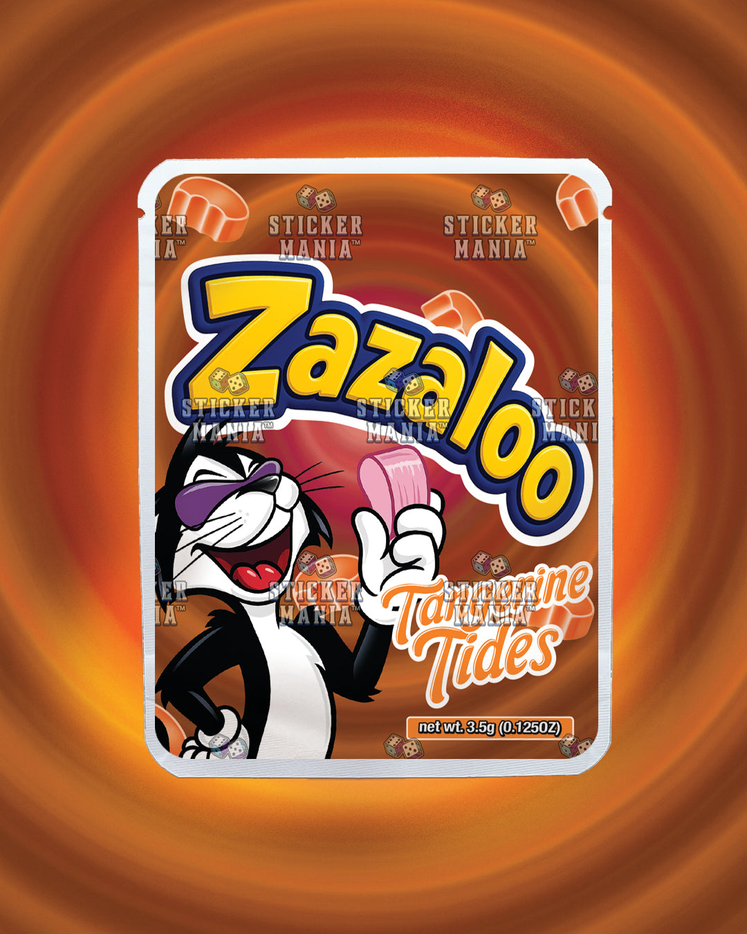 Zazaloo Tangerine Tides | Pre-Made Sticker Bag | 3.5g