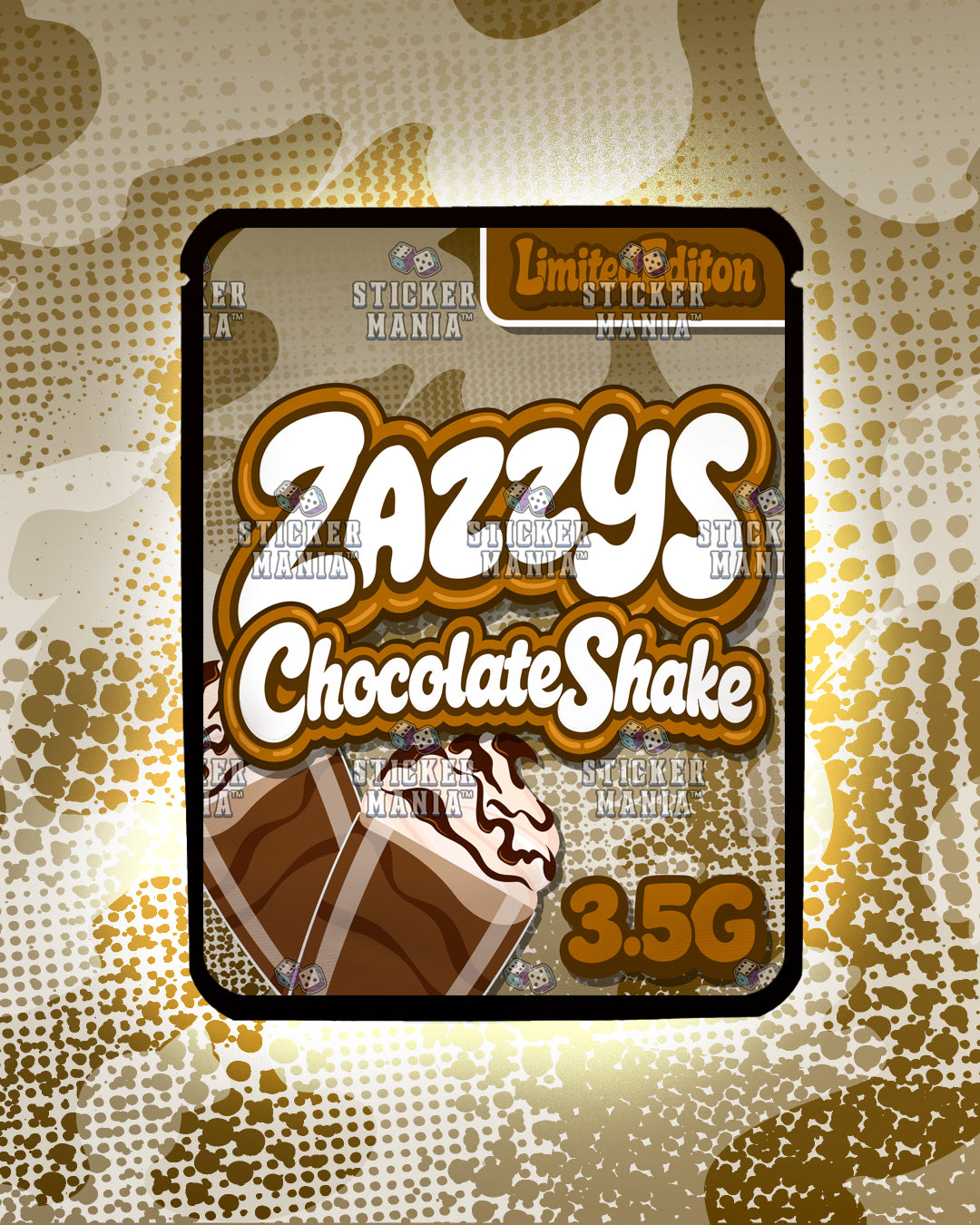 Zazzys Chocolate Shake | Pre-Made Sticker Bag | 3.5g