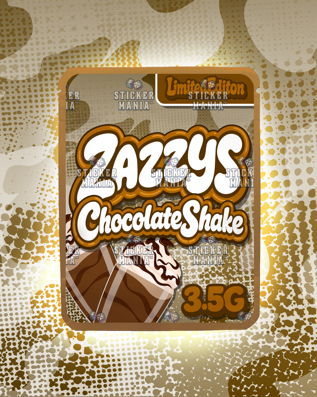 Zazzys Chocolate Shake | Pre-Made Sticker Bag | 3.5g