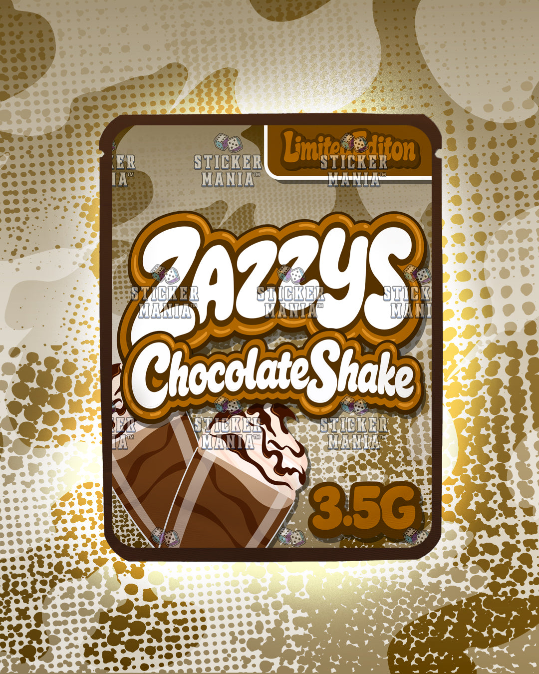 Zazzys Chocolate Shake | Pre-Made Sticker Bag | 3.5g