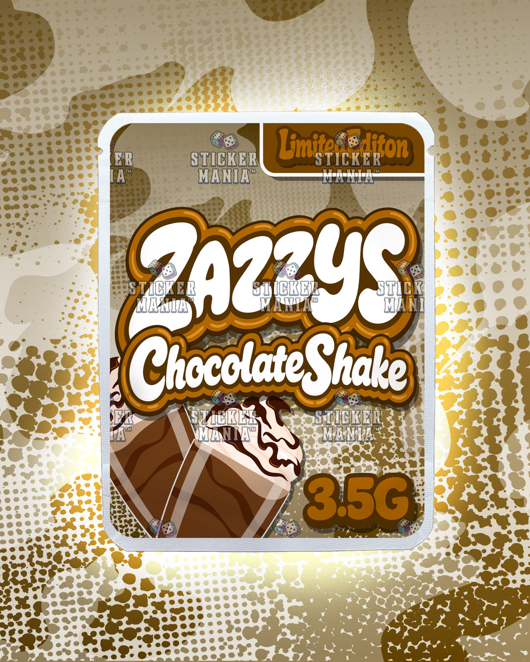 Zazzys Chocolate Shake | Pre-Made Sticker Bag | 3.5g