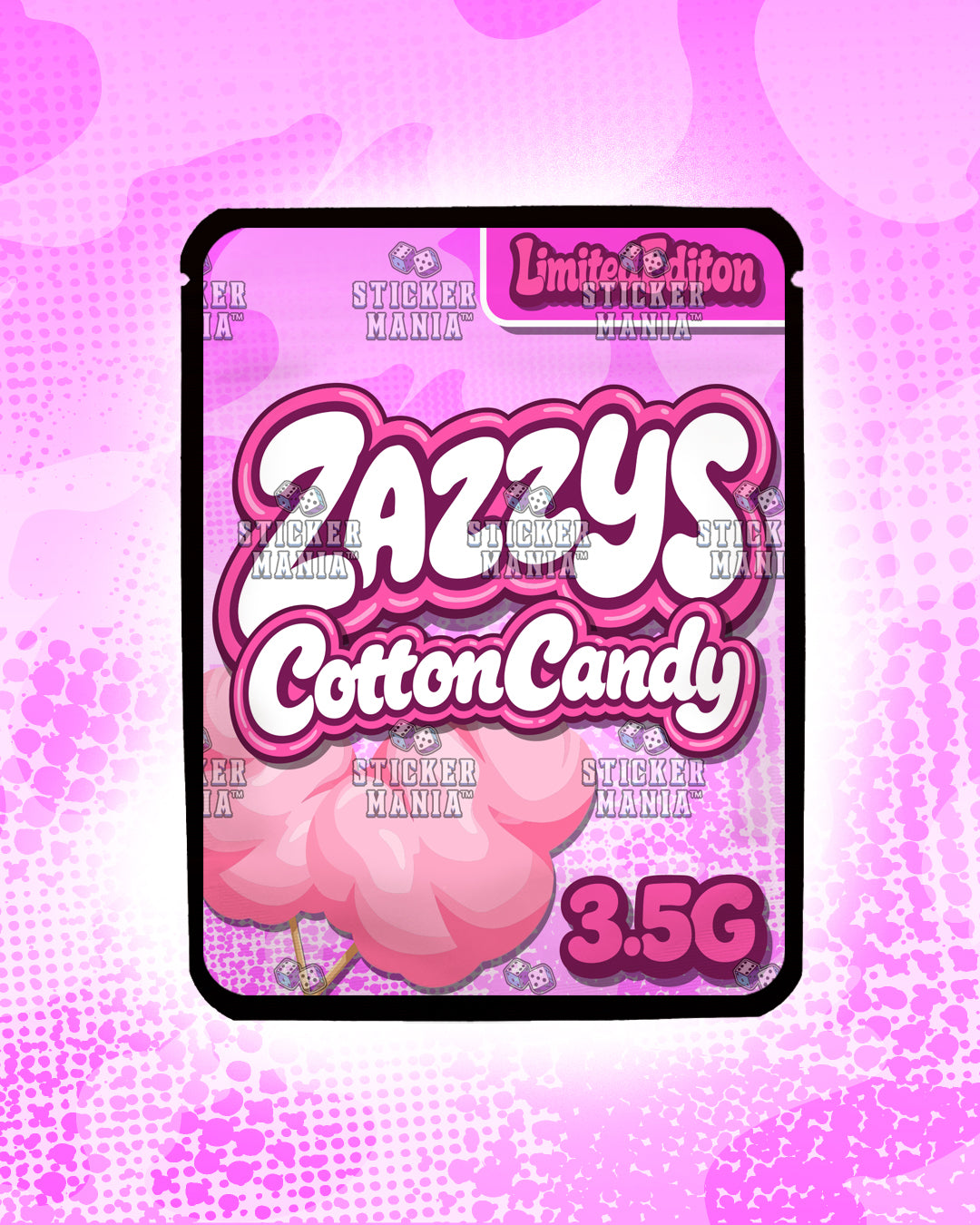 Zazzys Cotton Candy | Pre-Made Sticker Bag | 3.5g