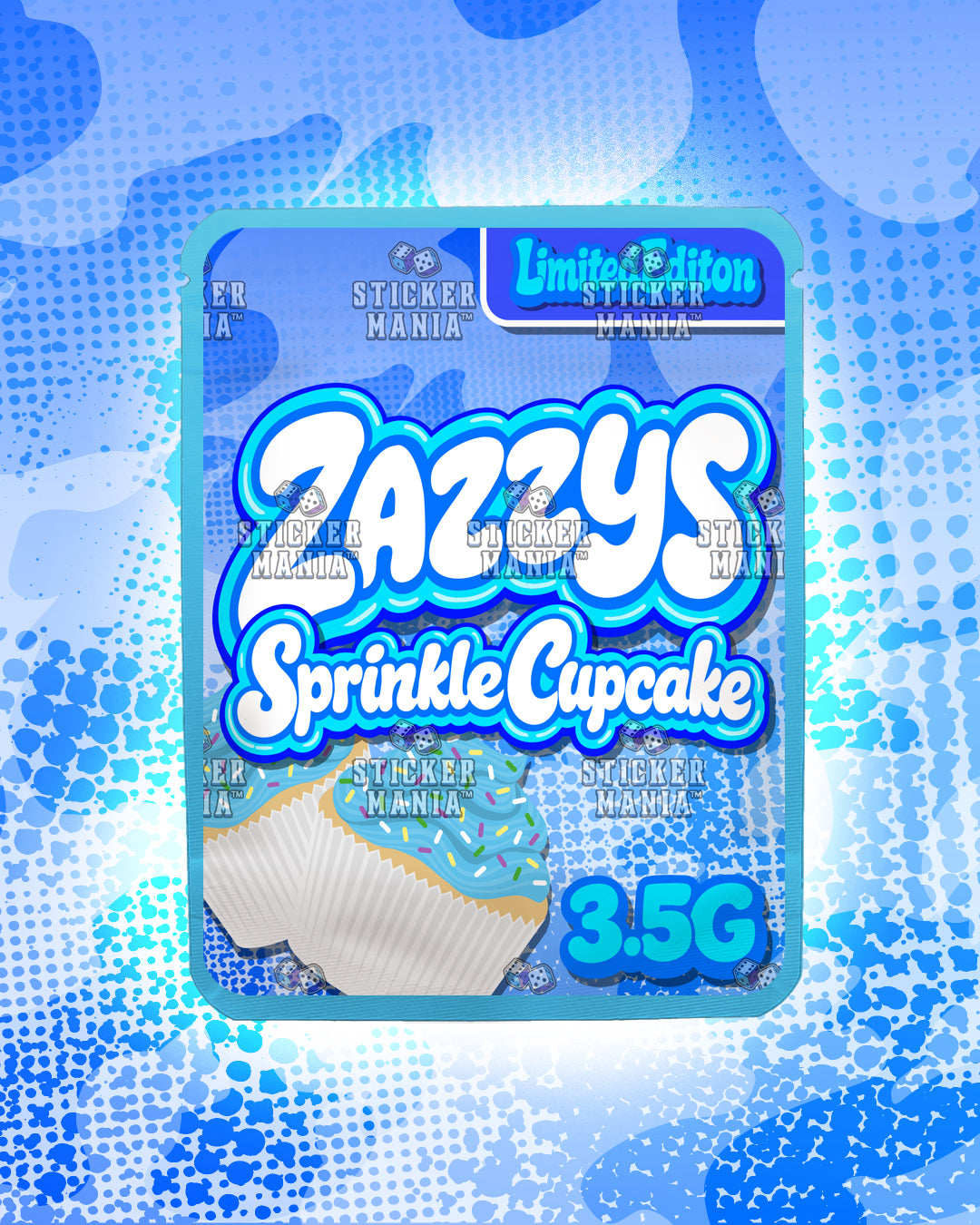 Zazzys Sprinkle Cupcake | Pre-Made Sticker Bag | 3.5g