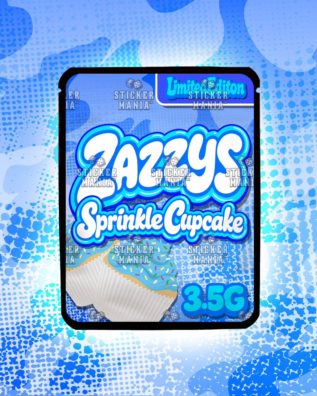 Zazzys Sprinkle Cupcake | Pre-Made Sticker Bag | 3.5g