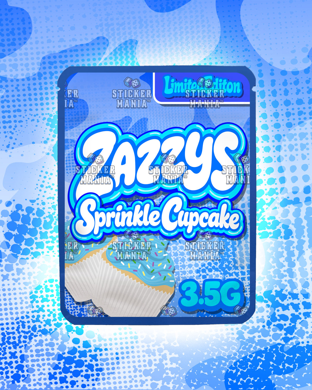 Zazzys Sprinkle Cupcake | Pre-Made Sticker Bag | 3.5g