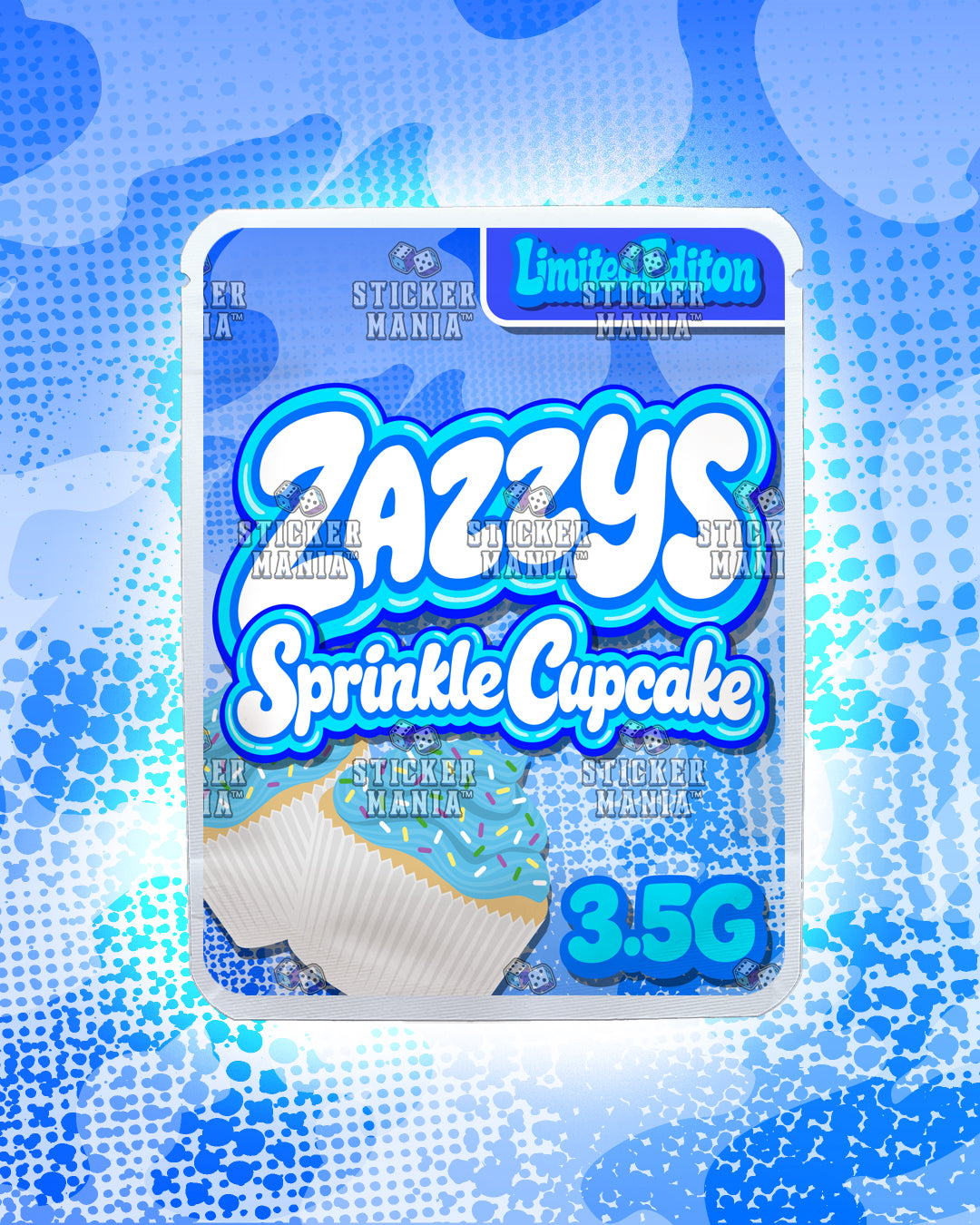Zazzys Sprinkle Cupcake | Pre-Made Sticker Bag | 3.5g