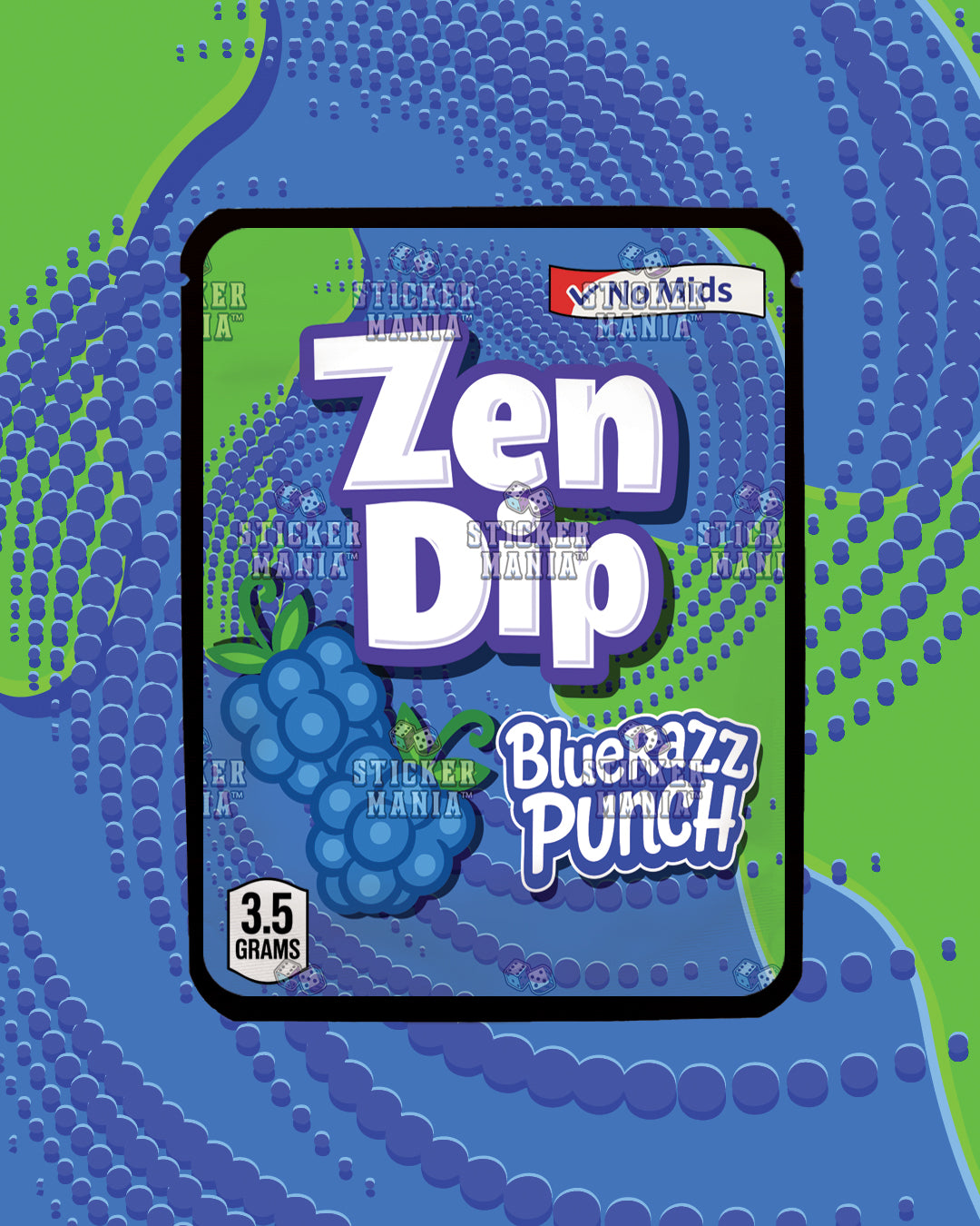 Zen Dip Blue Razz | Pre-Made Sticker Bag | 3.5g