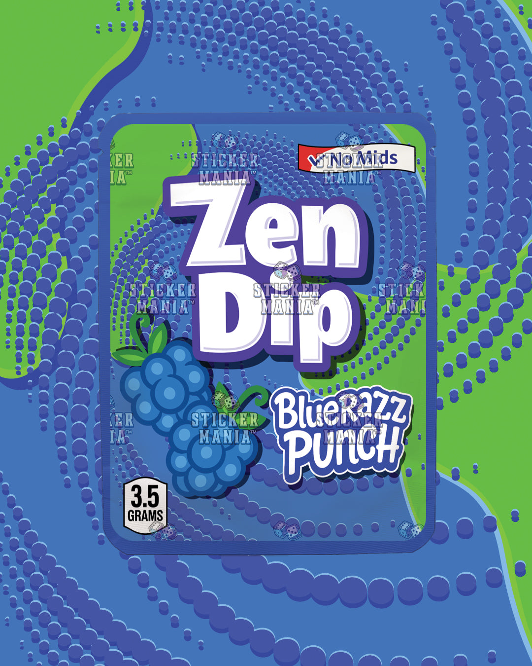 Zen Dip Blue Razz | Pre-Made Sticker Bag | 3.5g
