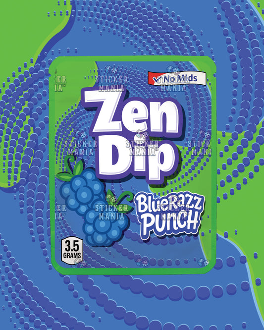 Zen Dip Blue Razz | Pre-Made Sticker Bag | 3.5g