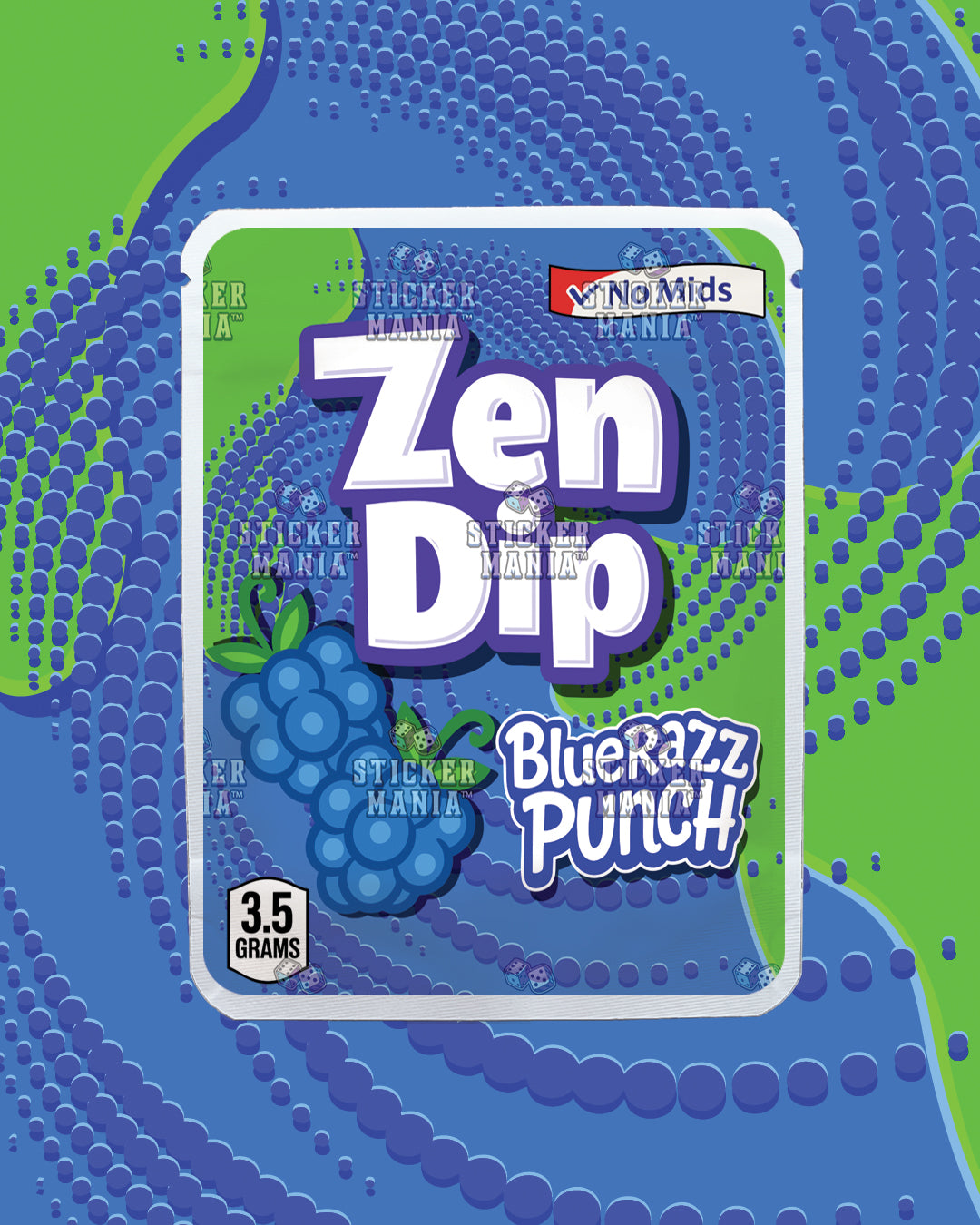 Zen Dip Blue Razz | Pre-Made Sticker Bag | 3.5g