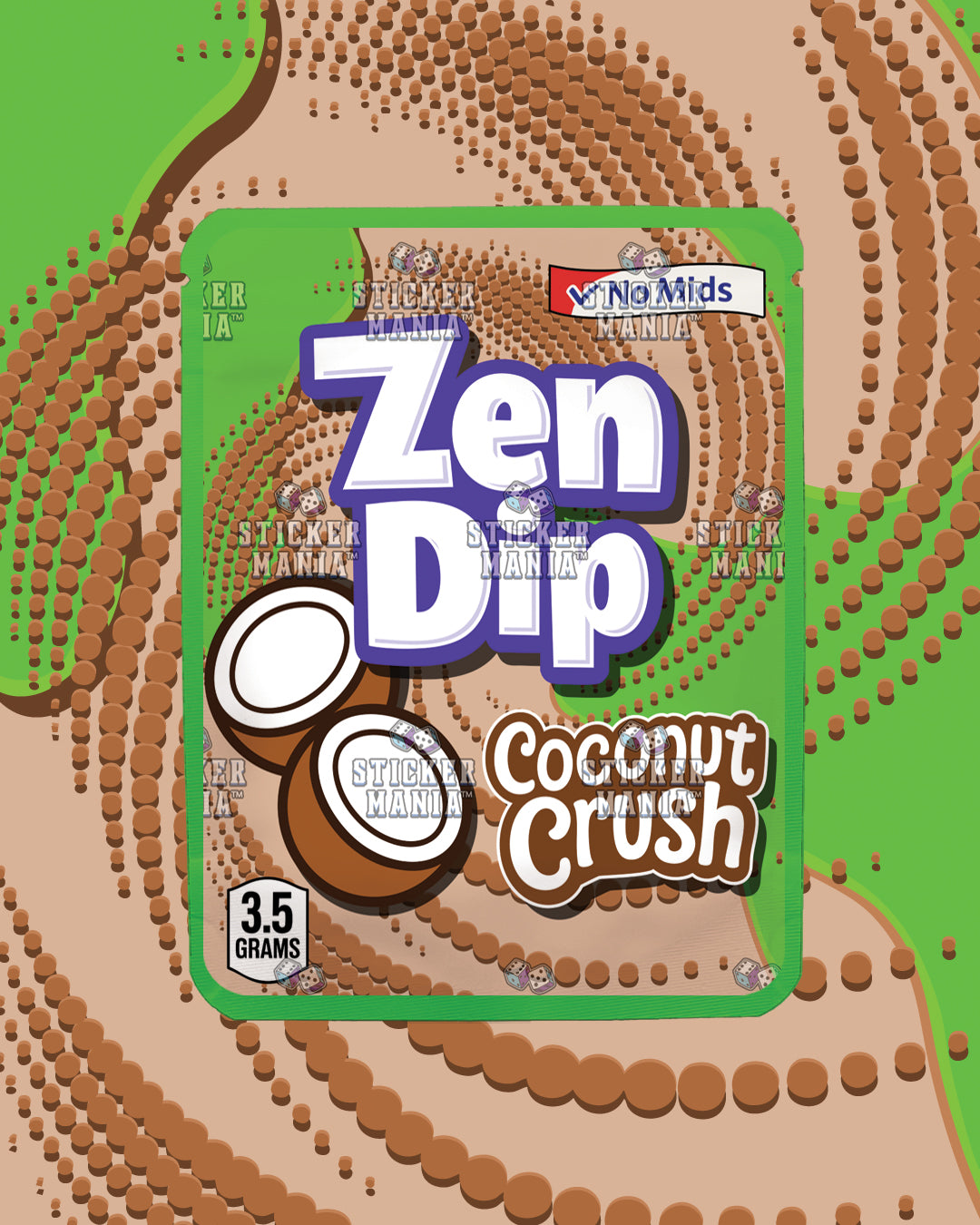 Zen Dip Coconut Crush | Pre-Made Sticker Bag | 3.5g