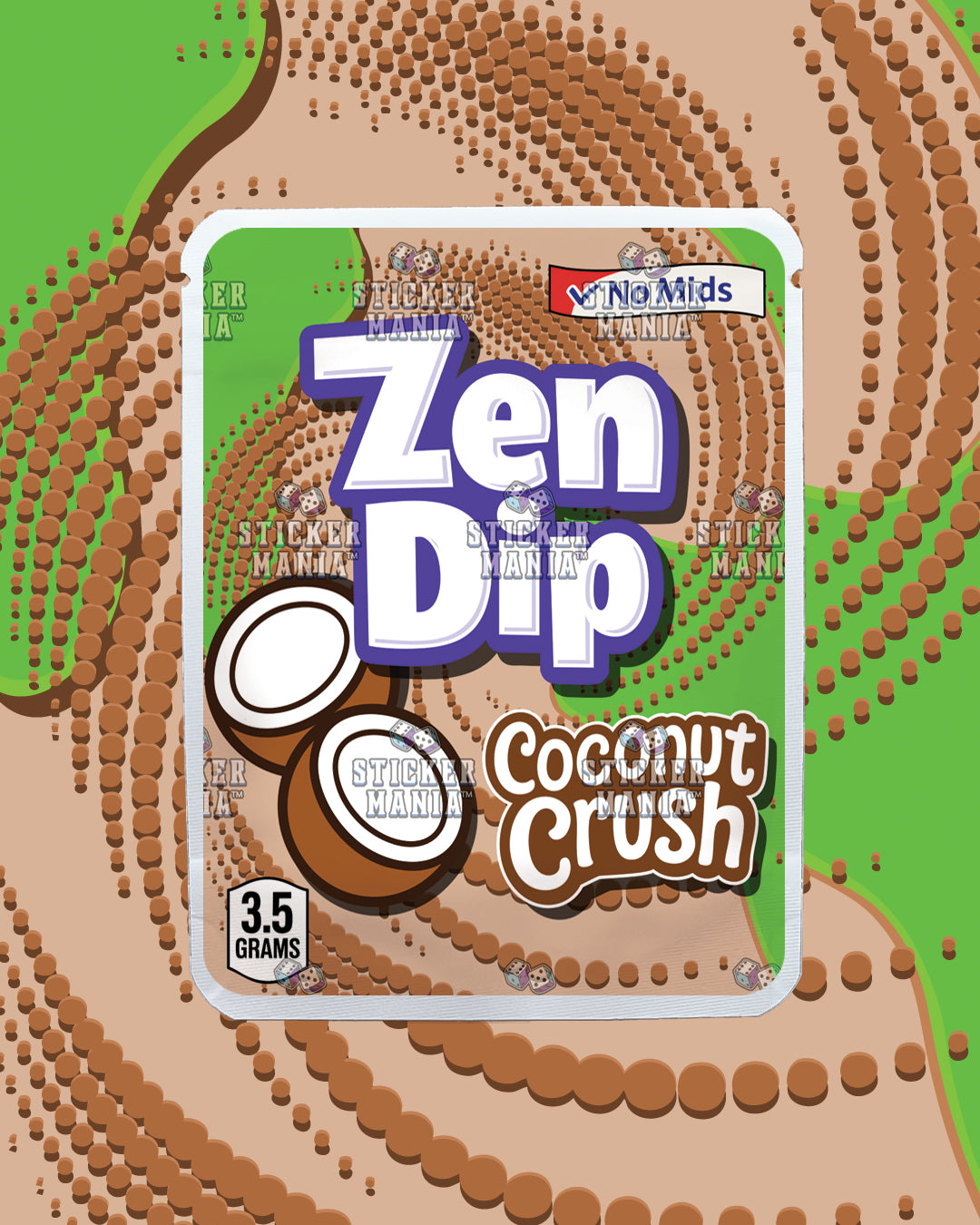 Zen Dip Coconut Crush | Pre-Made Sticker Bag | 3.5g