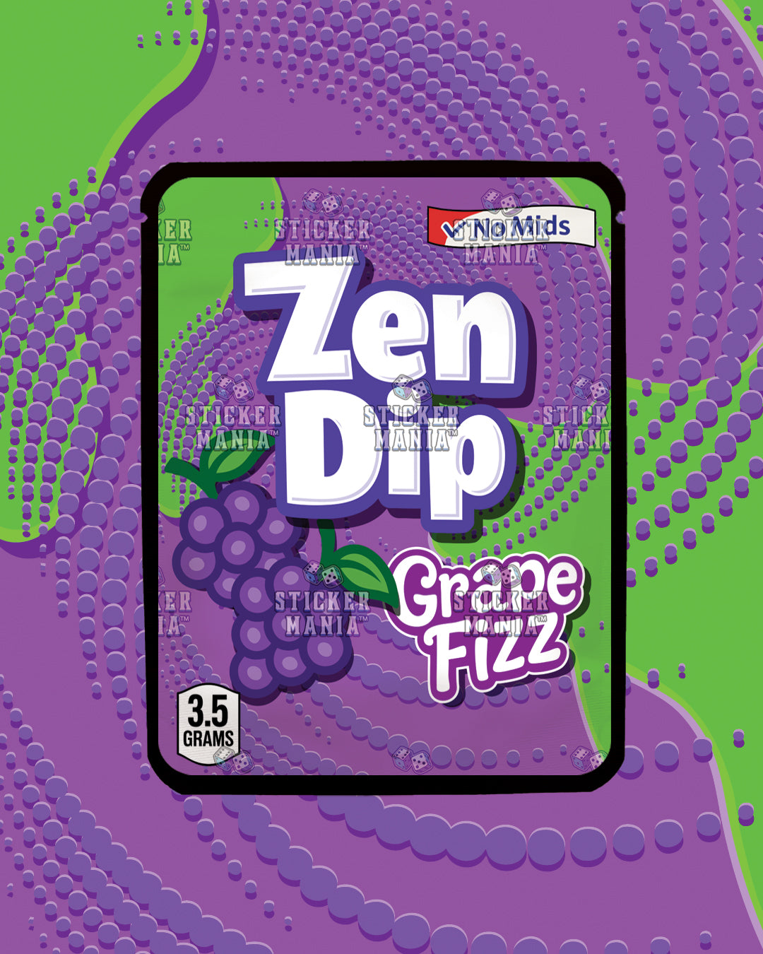 Zen Dip Grape Fizz | Pre-Made Sticker Bag | 3.5g