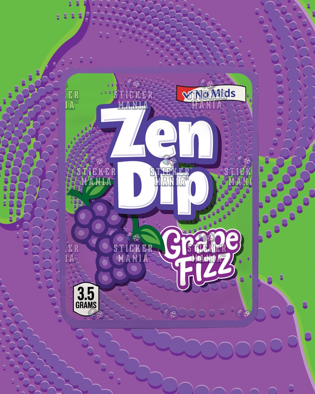 Zen Dip Grape Fizz | Pre-Made Sticker Bag | 3.5g