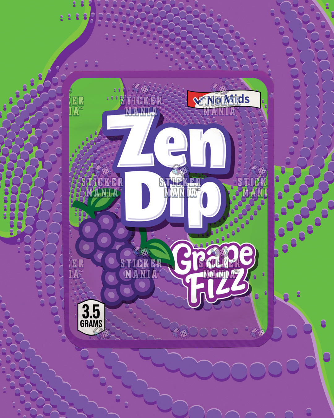 Zen Dip Grape Fizz | Pre-Made Sticker Bag | 3.5g