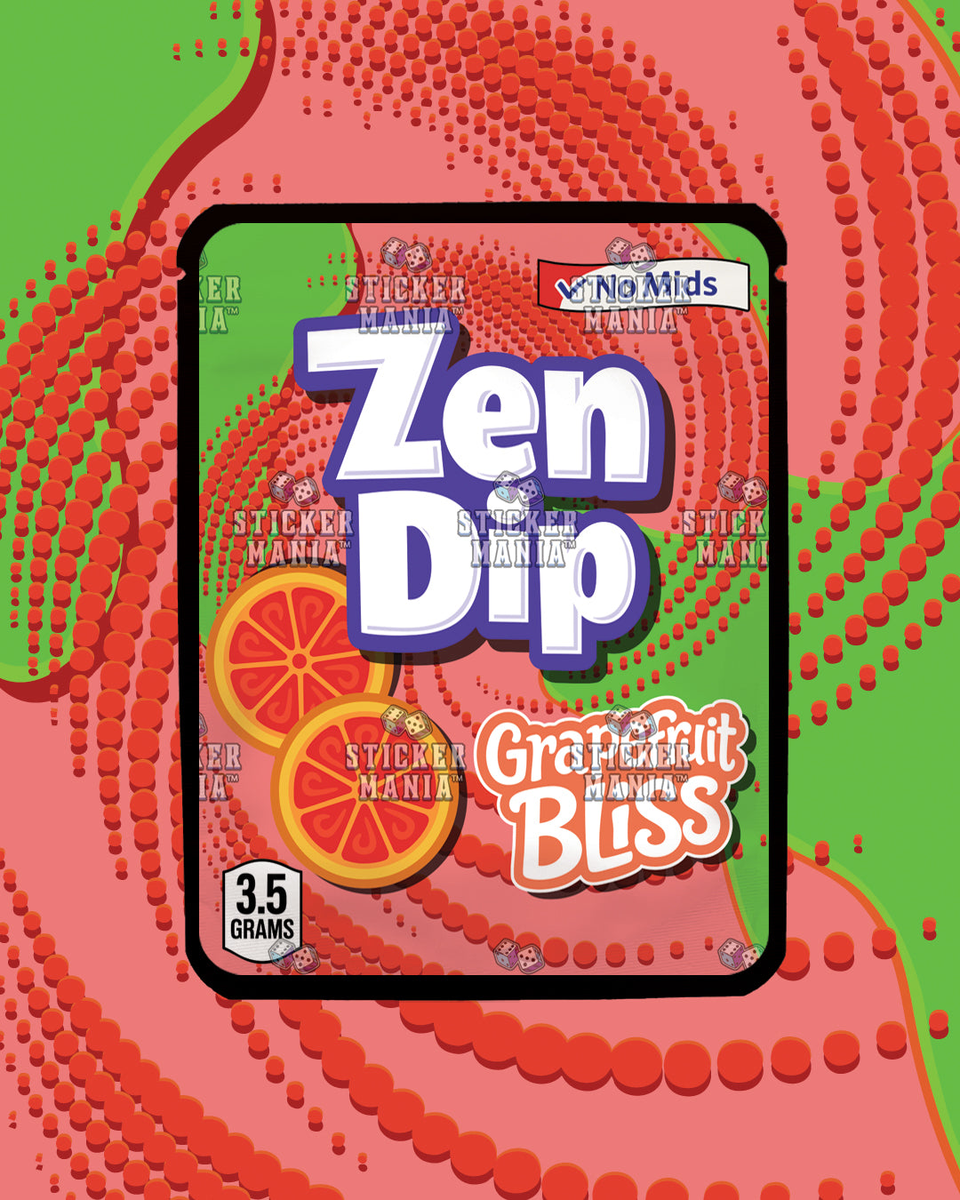 Zen Dip Grape fruit Bliss | Pre-Made Sticker Bag | 3.5g