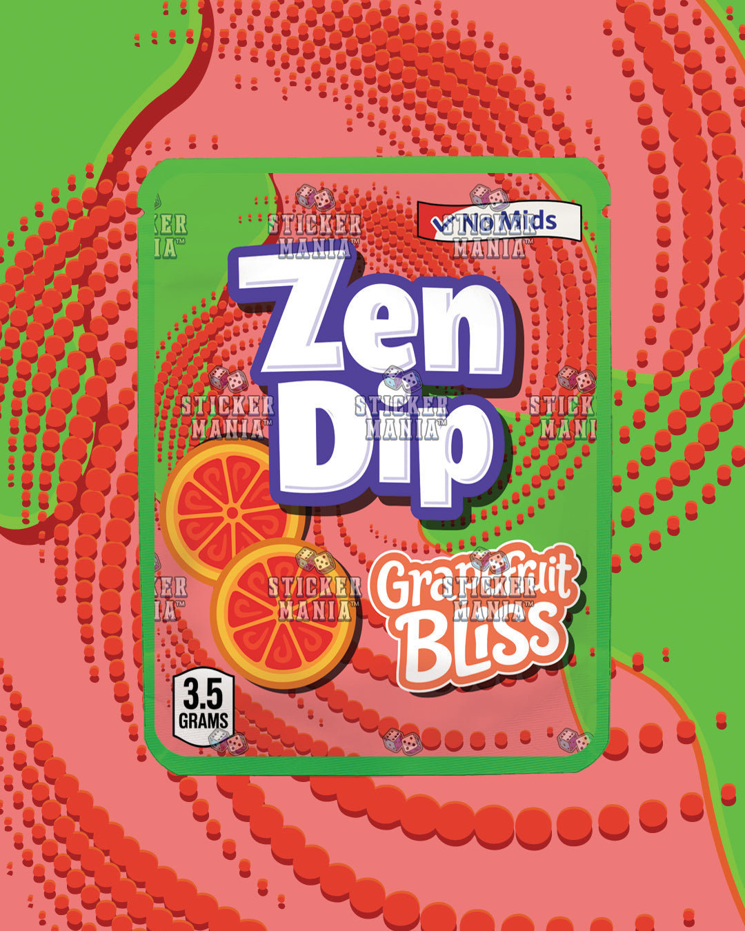 Zen Dip Grape fruit Bliss | Pre-Made Sticker Bag | 3.5g