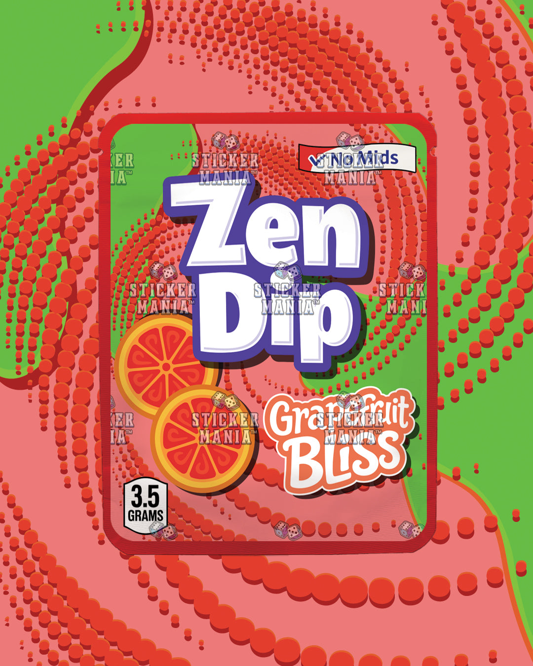 Zen Dip Grape fruit Bliss | Pre-Made Sticker Bag | 3.5g