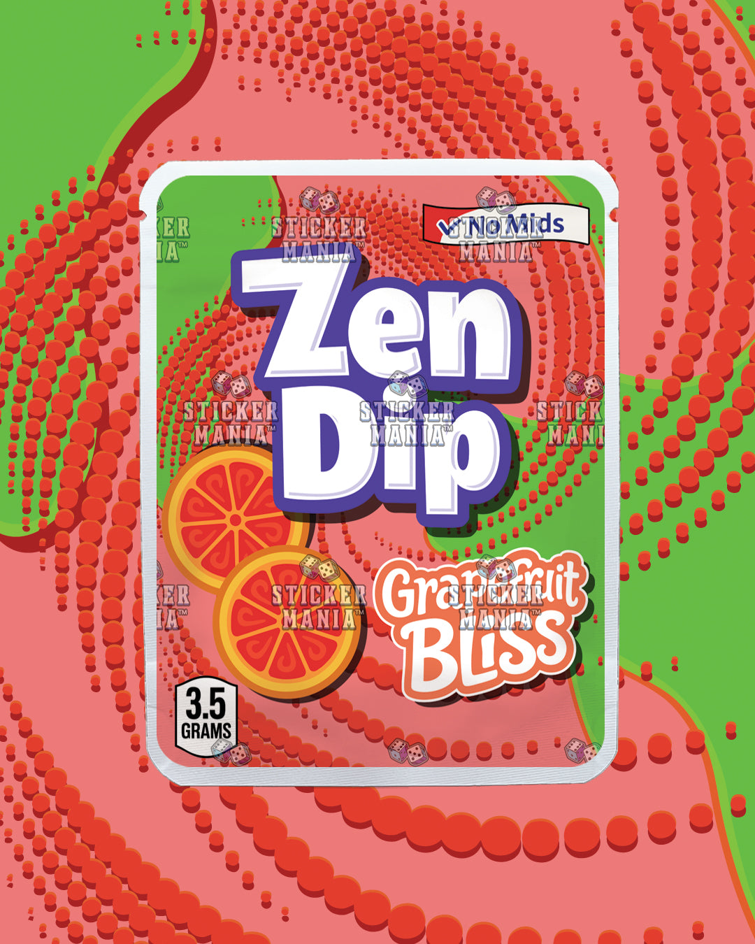 Zen Dip Grape fruit Bliss | Pre-Made Sticker Bag | 3.5g