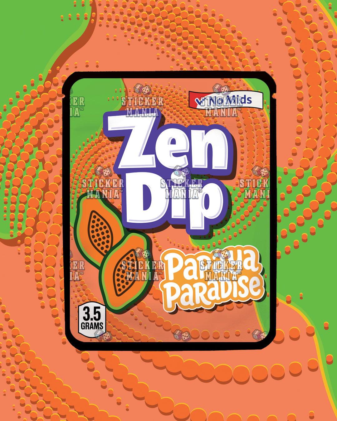 Zen Dip Papaya | Pre-Made Sticker Bag | 3.5g